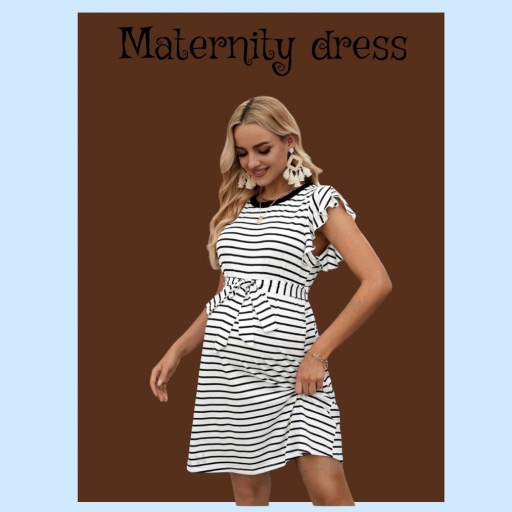 Maternity Cap Sleeve Striped Dress size 12W